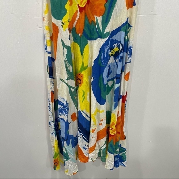 Jams World Bright Pattern W339 Asymmetric Hem Tank Dress Size XL Made In Hawaii - Picture 5 of 10
